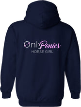 Load image into Gallery viewer, Only Ponies With Slogan Navy Hoodie