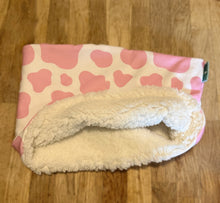 Load image into Gallery viewer, Handmade pink cow print neck warmer