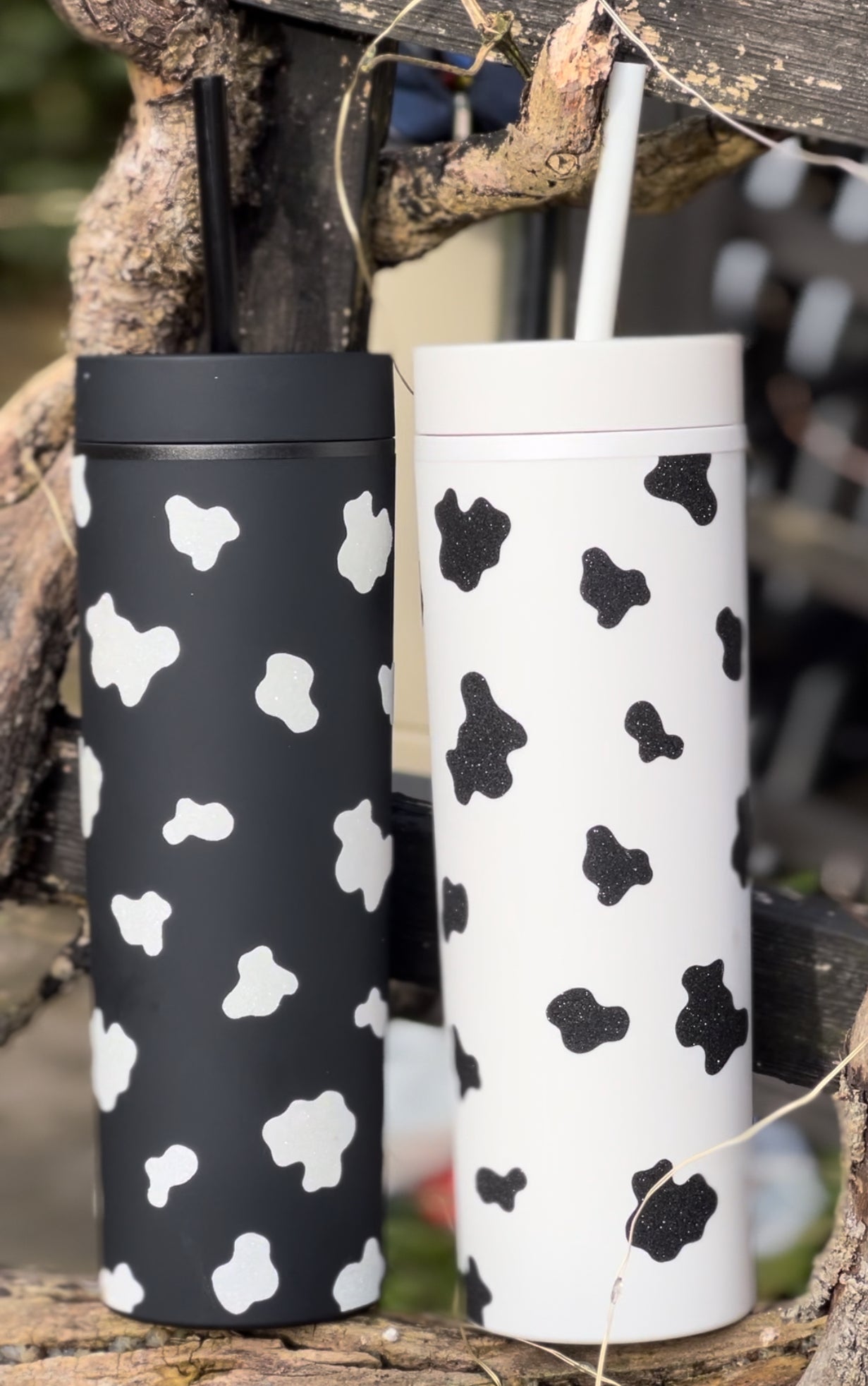 Glitter Cow Print 16oz Tumbler