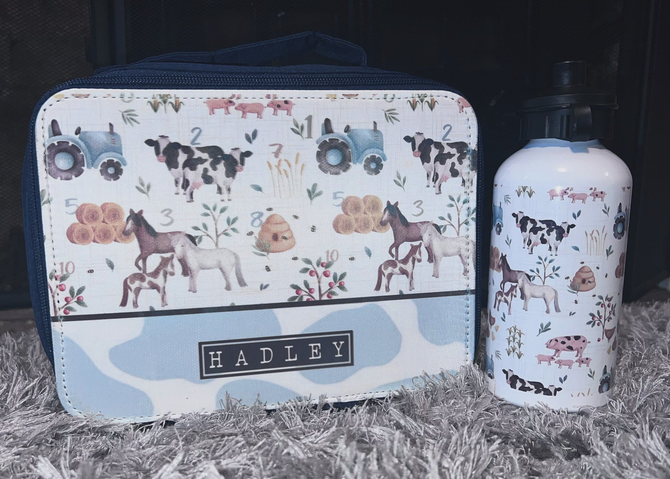 Farm lunch box & bottle set