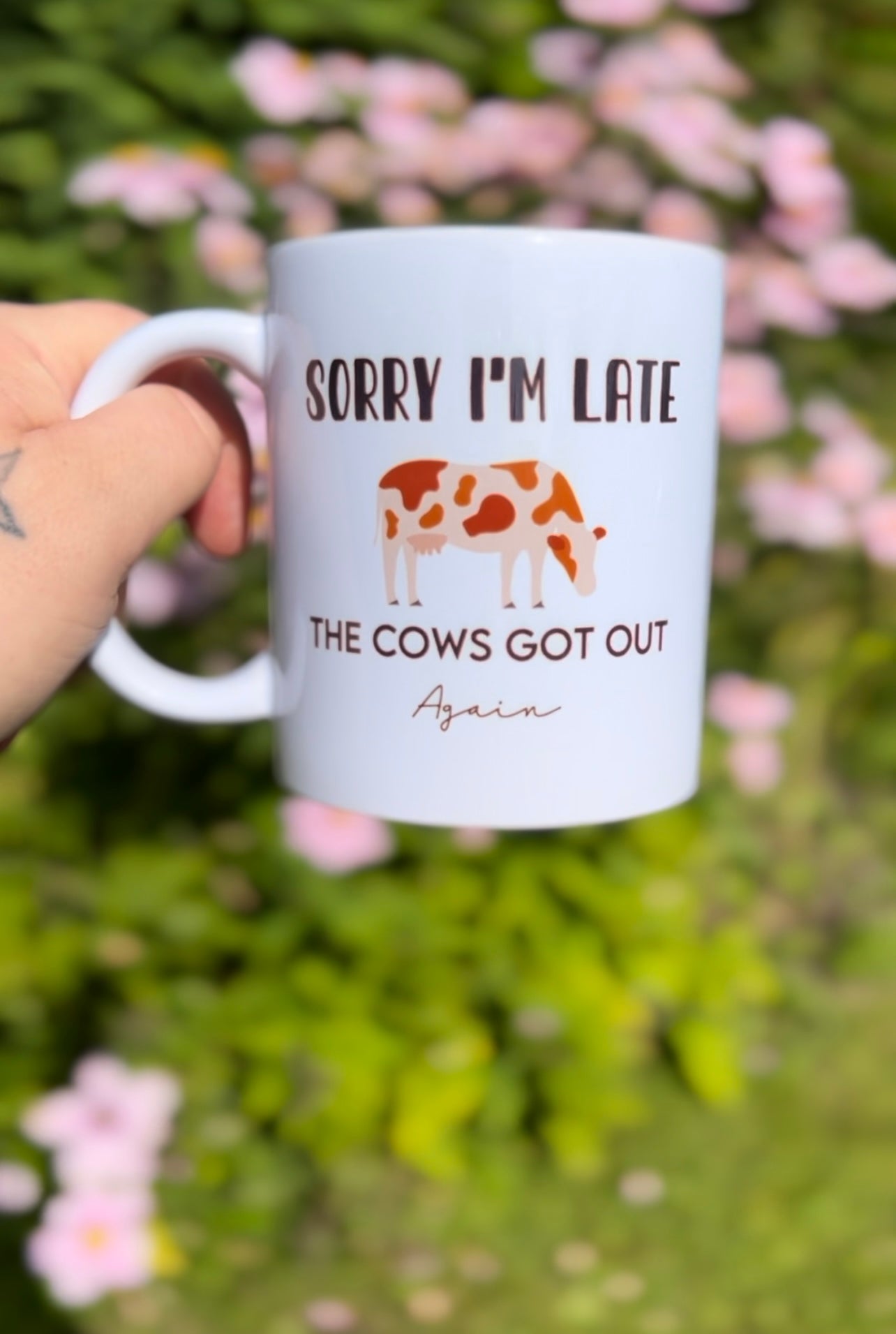 Sorry I’m Late Cow Mug