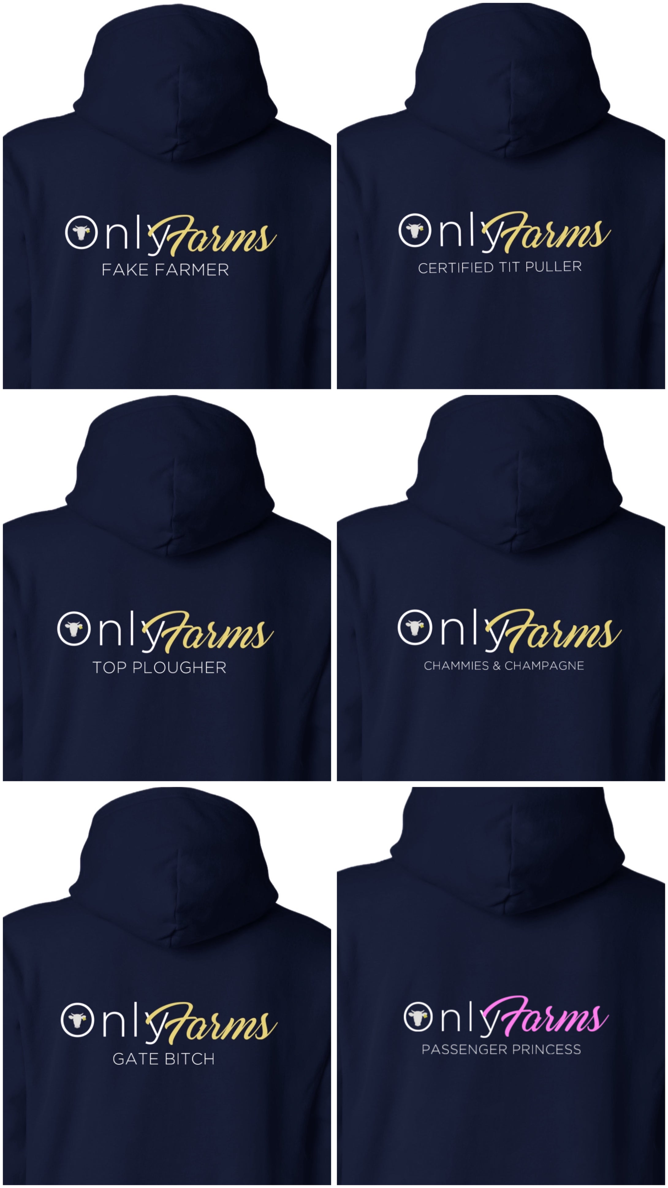 Only Farms With Slogan Navy hoodie