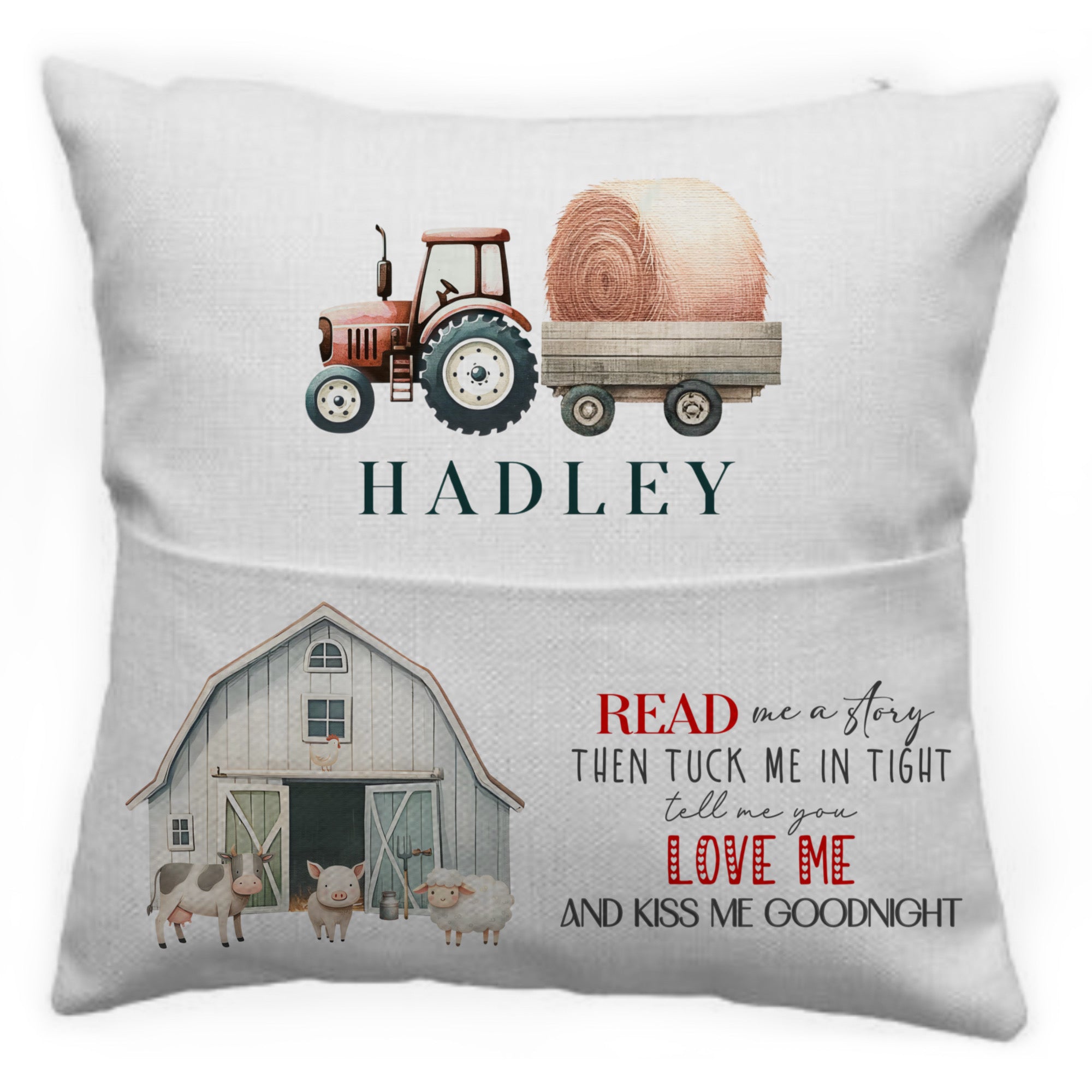 Farm reading cushion cover