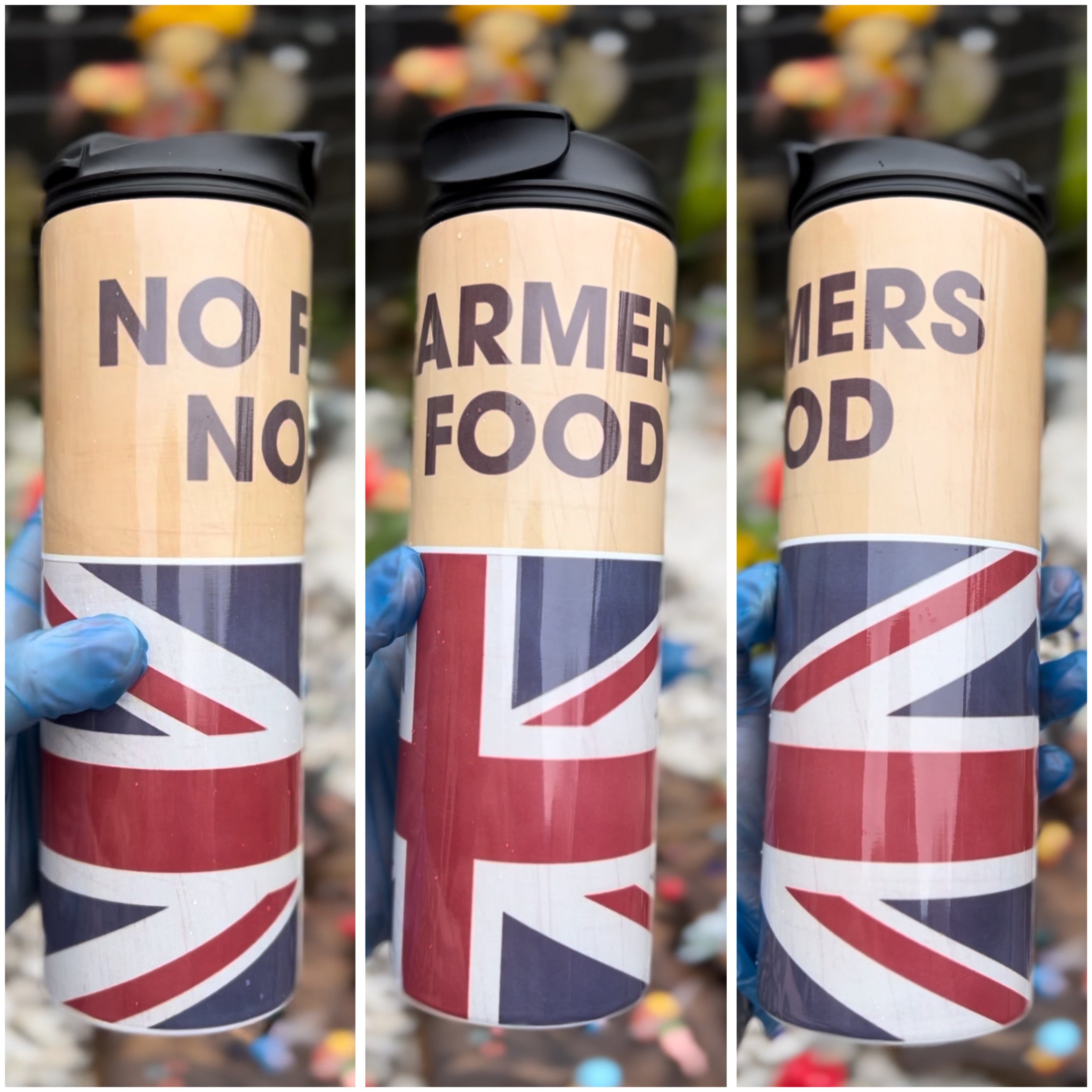 No farmers no food dual lid tumbler