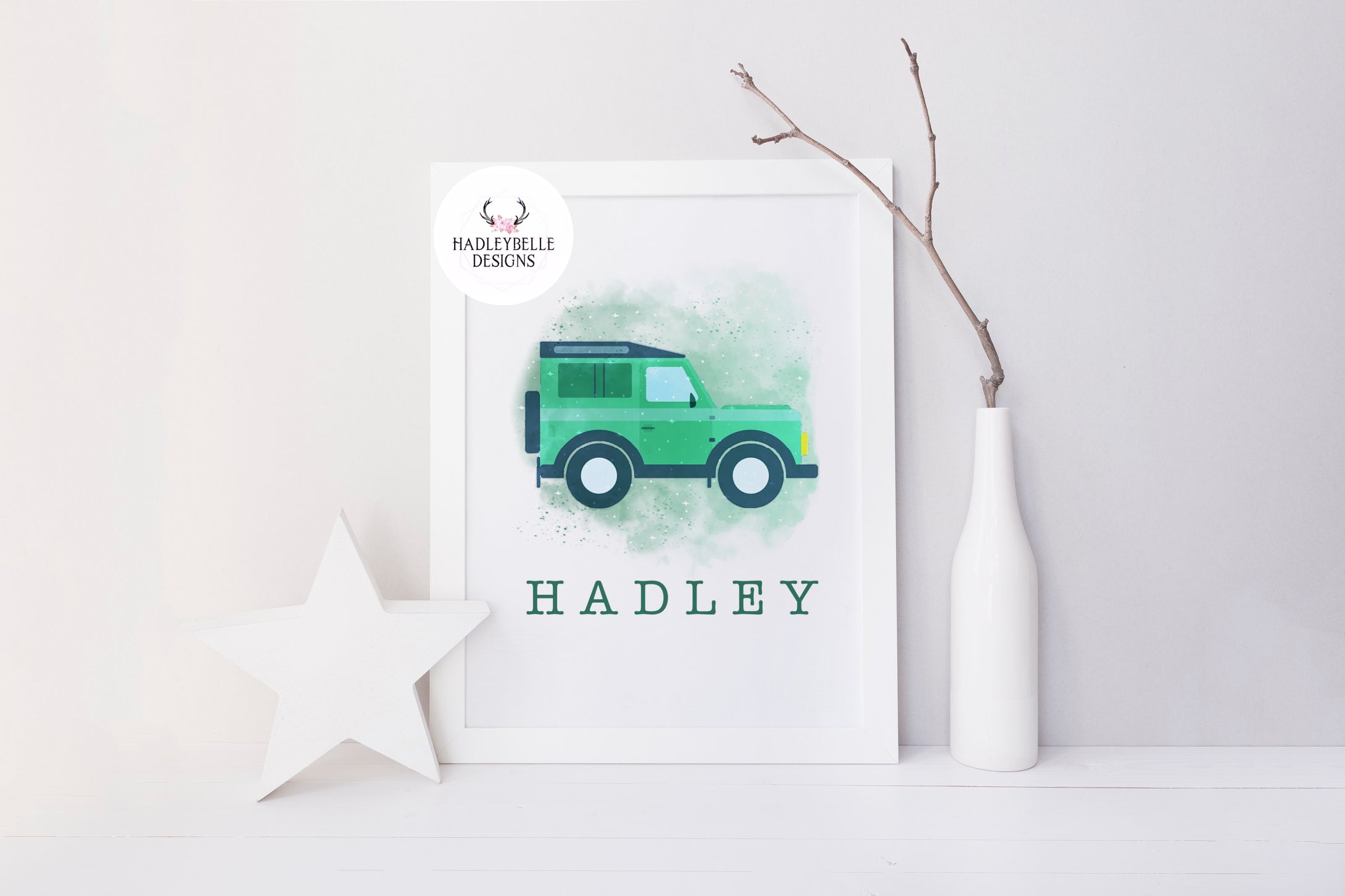 Personalised Landrover - A4 Print